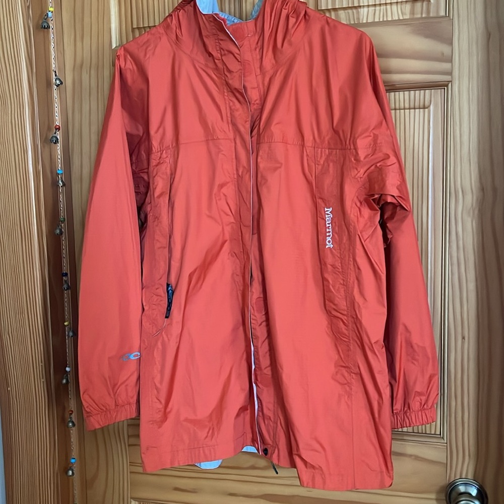 Marmot Orange Hooded Rain Jacket
